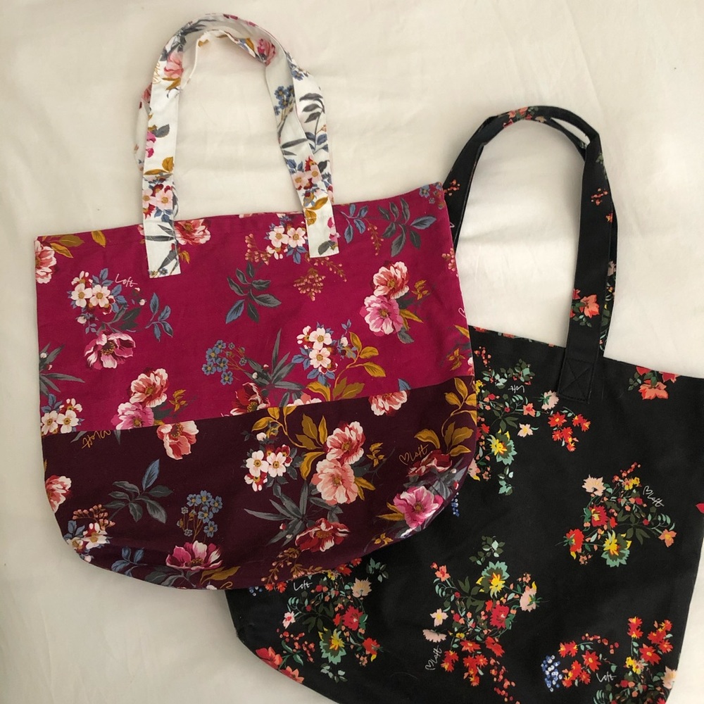 Loft floral tote bags